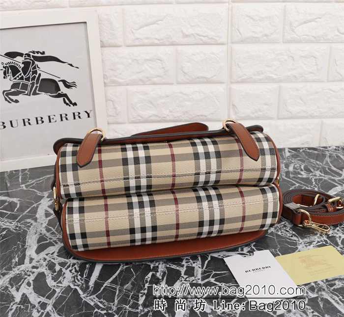 BURBERRY巴寶莉 英倫馬術風格 時裝秀款 經典Haymarket格紋 肩背包 8204#  Bhq1133